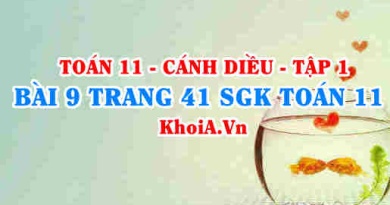 Bài 9 trang 41 SGK Toán 11 tập 1 Cánh Diều